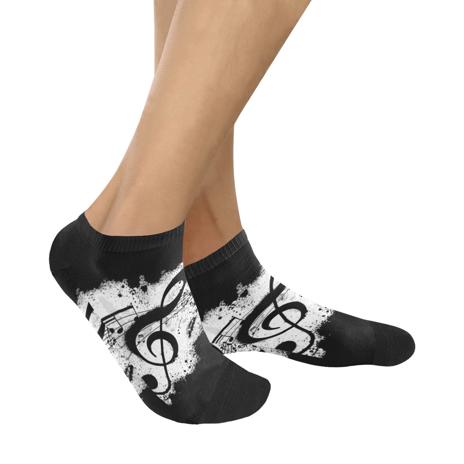 Treble Clef Black Men's Ankle Socks