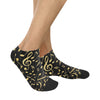 Gold Music Notes Women's Ankle Socks