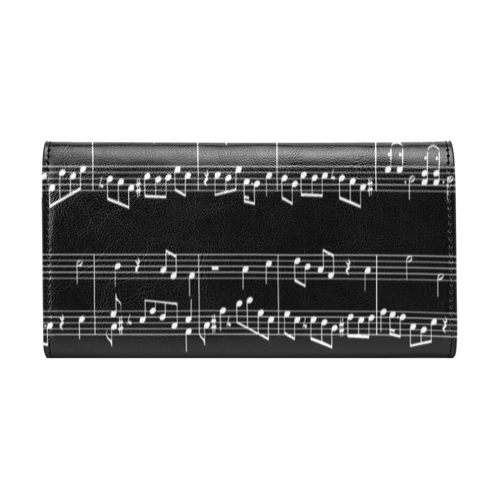 Black Music Scores Women's Trifold Wallet