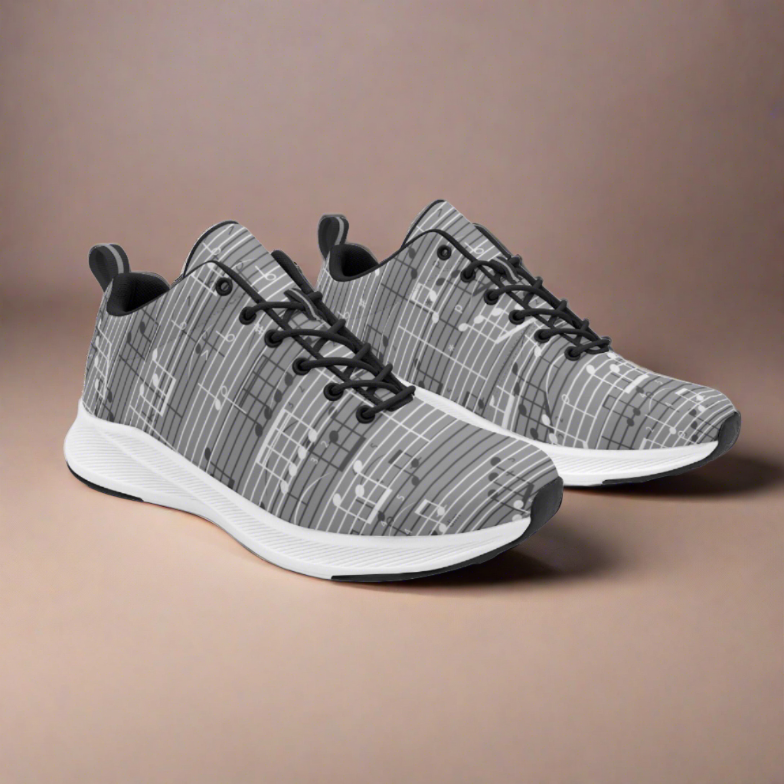 Gray Music Notes Women's Alpha Running Shoes
