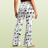 Music White Crossover High Waist Flare Leggings