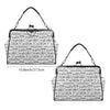 Music Pattern White Kisslock Two-Way Handbag