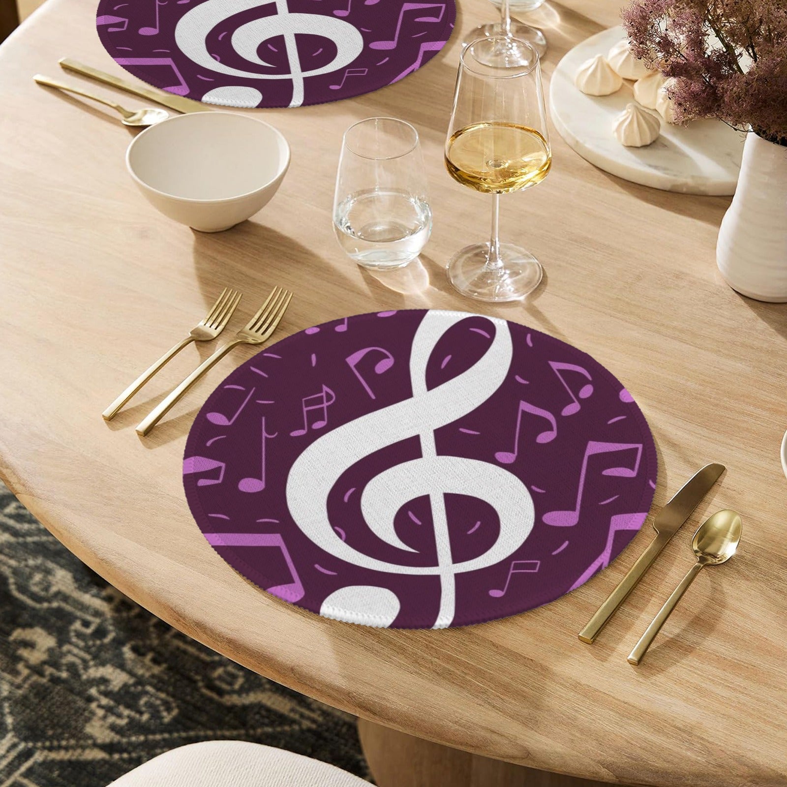 [USA Only] Music Purple Round Placemat