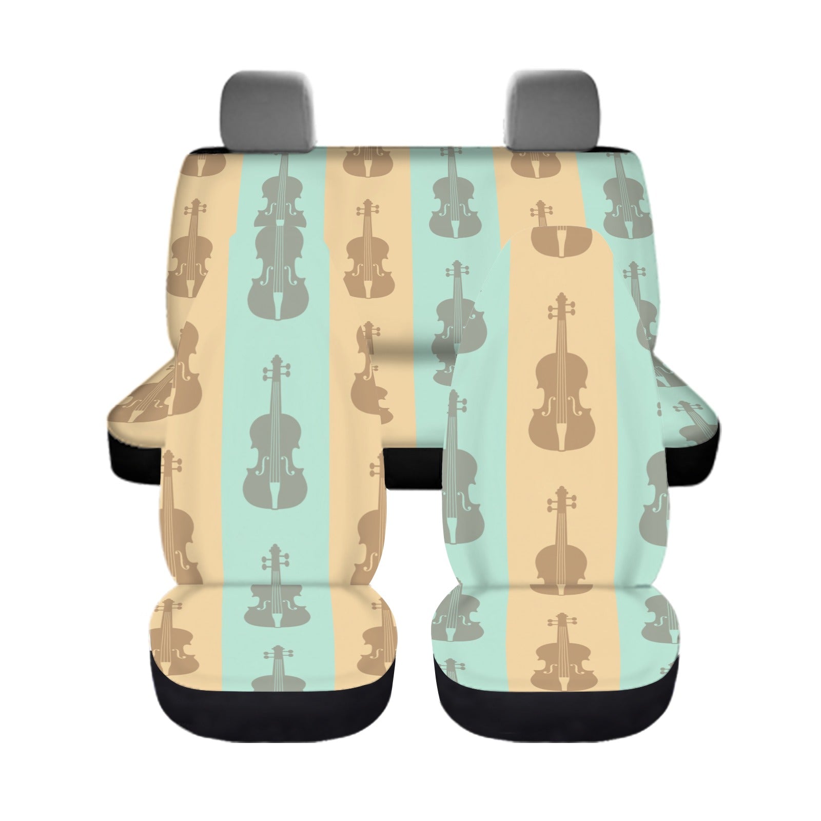Colorful Violin Car Seat Cover (Full Set)