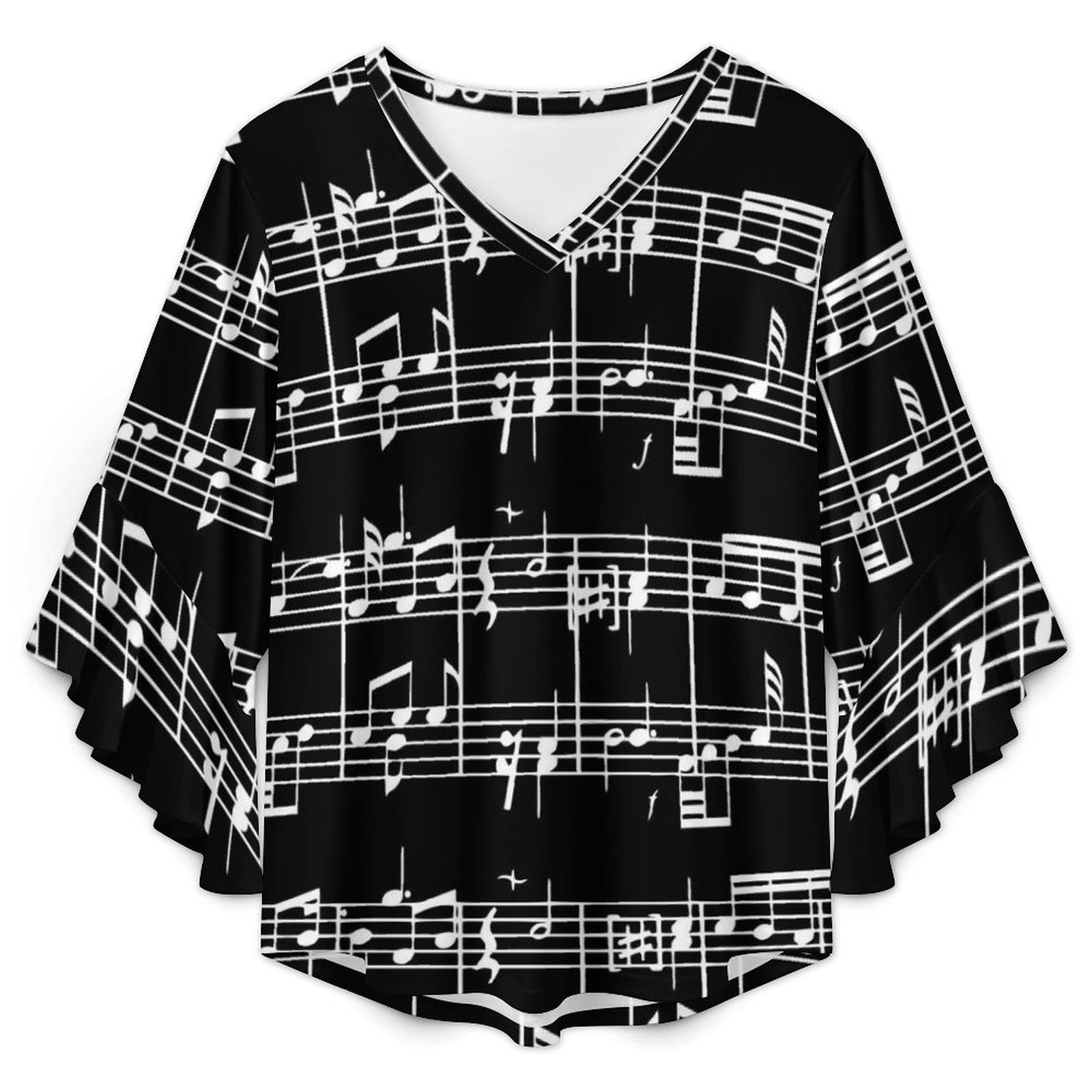 Elegant Music Women's Ruffled Sleeve Blouse