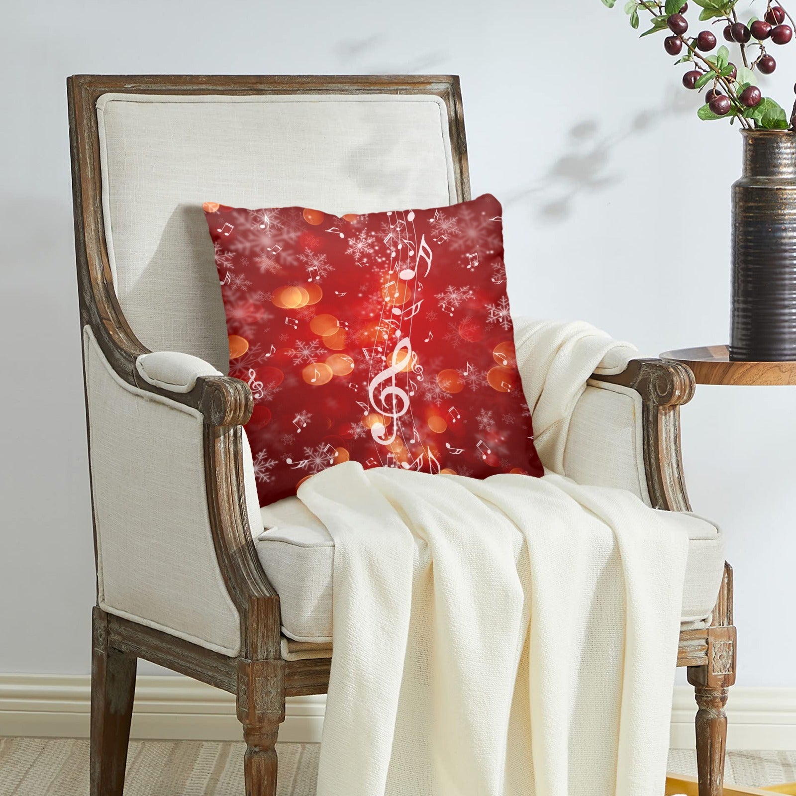 Merry Music Christmas Peach Skin Pillowcase Set