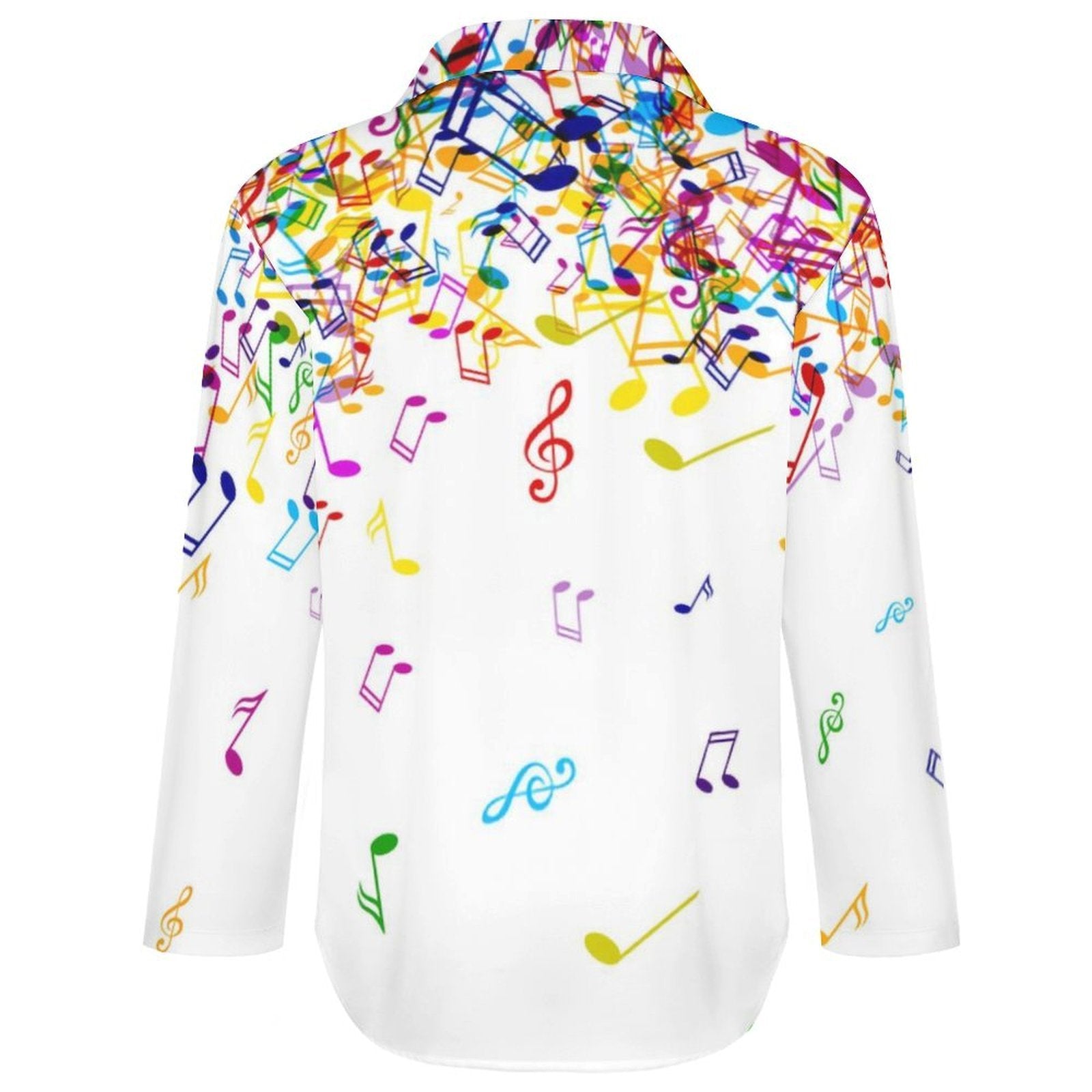 Rainbow Music Notes Women's Long Sleeve Blouse