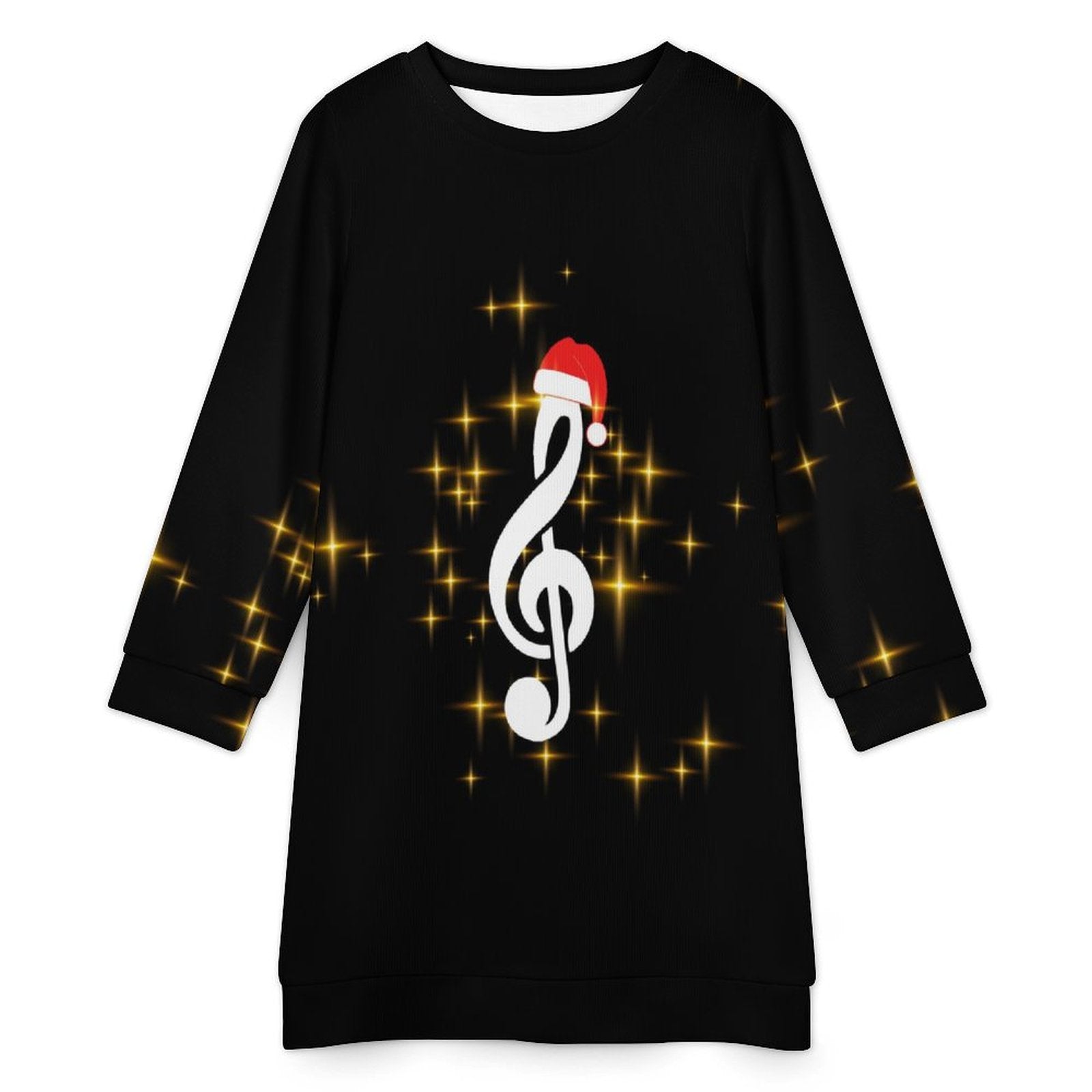 Santa Hat Music Sweater Dress
