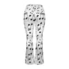 Music White Crossover High Waist Flare Leggings