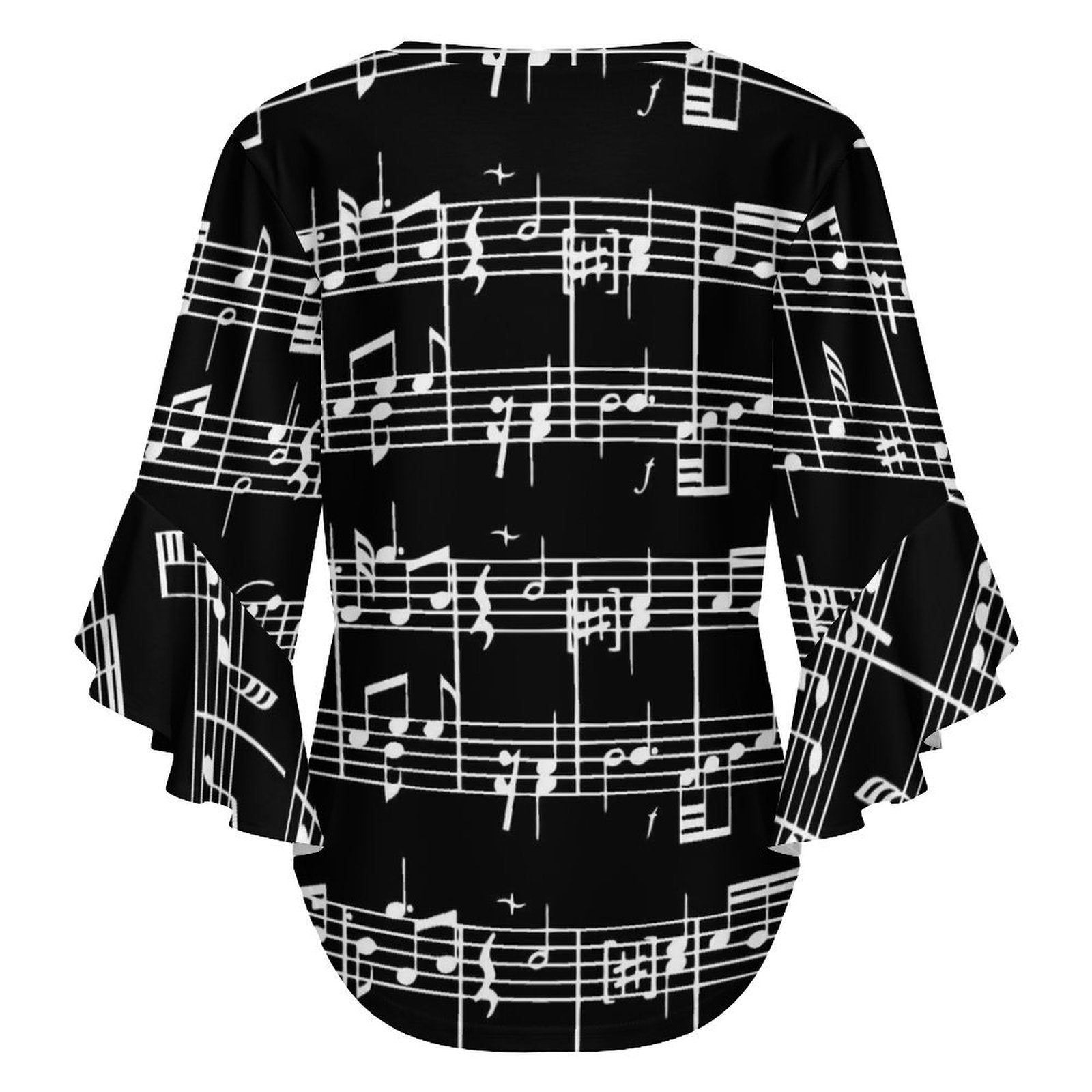 Elegant Music Women's Ruffled Sleeve Blouse