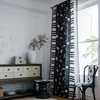 Black Tassels Piano Printed Curtain