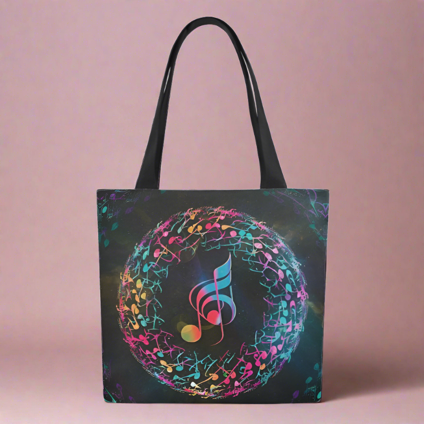 Music Circle Canvas Tote Bag