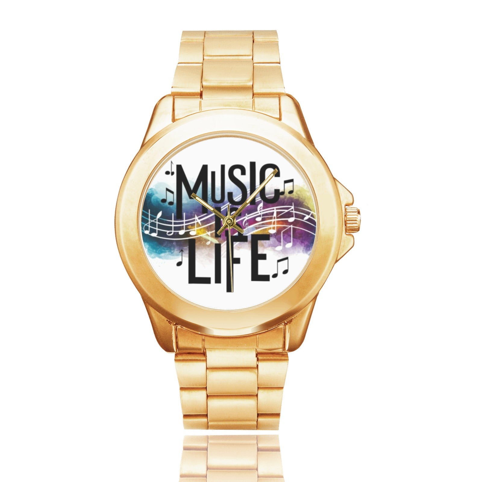 Music Is Life Gilt Watch