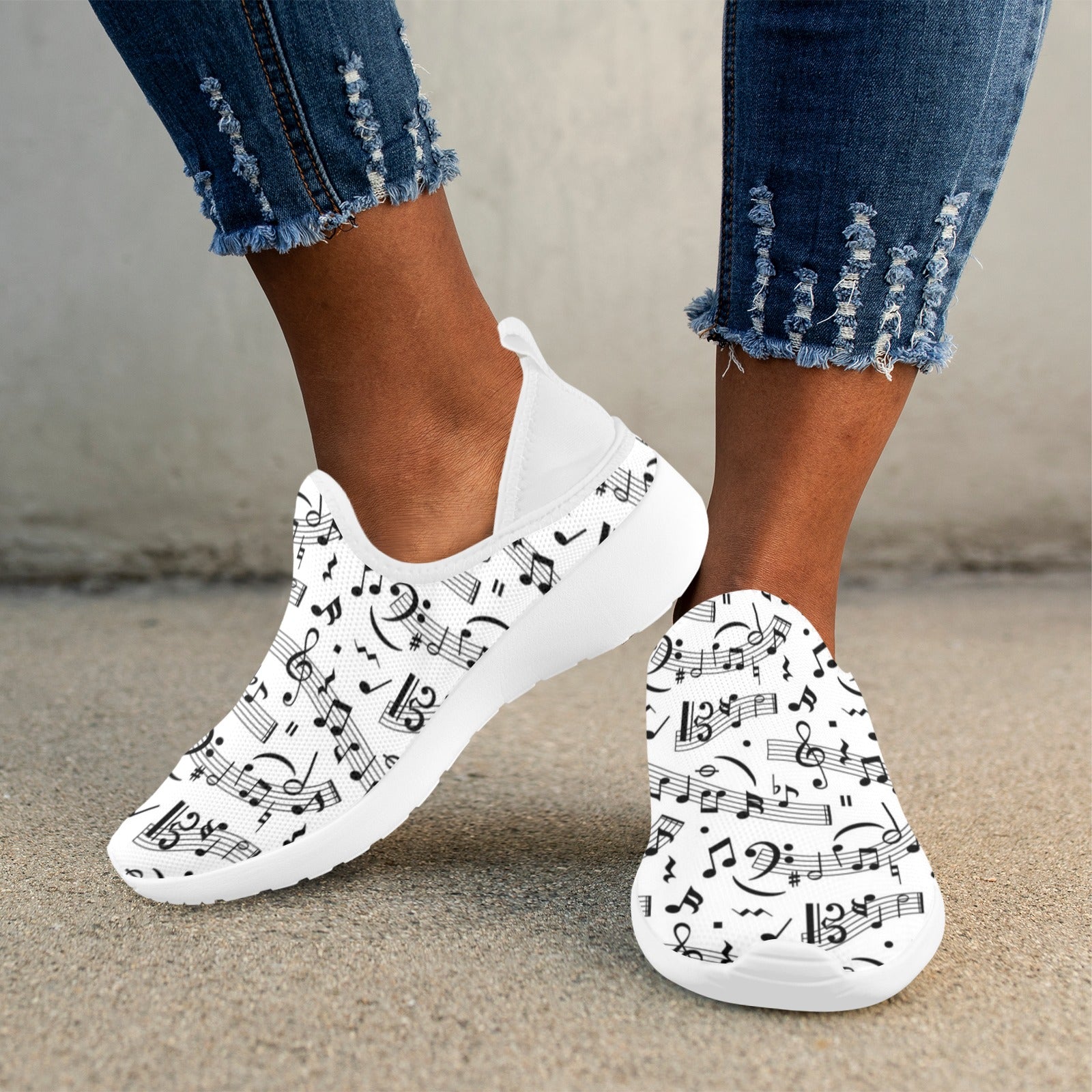 Random Music Fly Weave Women's Sneakers (Drop-in-Heel)