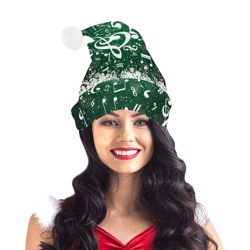 Green Music Note Christmas Santa Hat