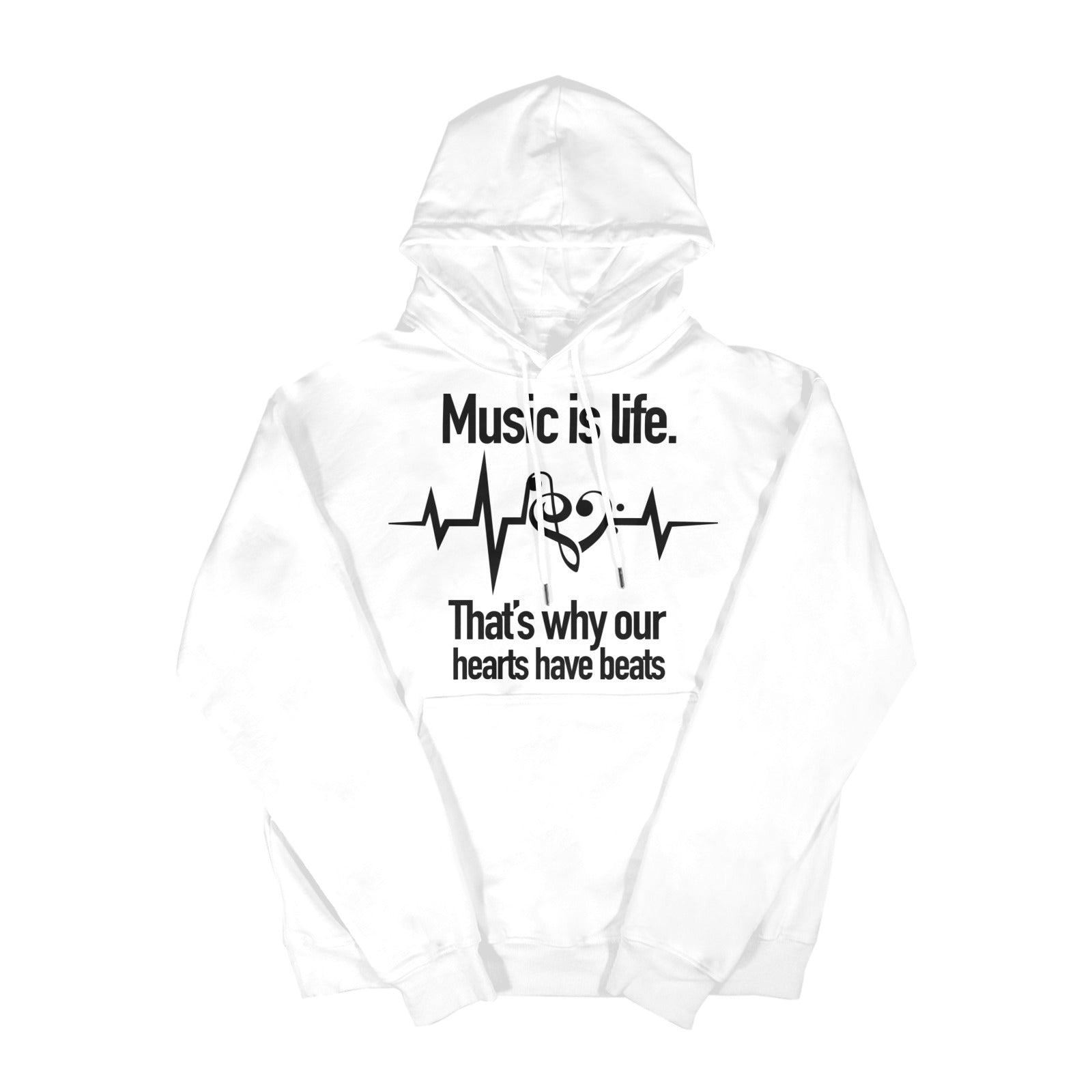 [USA Only] Music Is Life Heartbeats Men's Hoodie (Front Print)