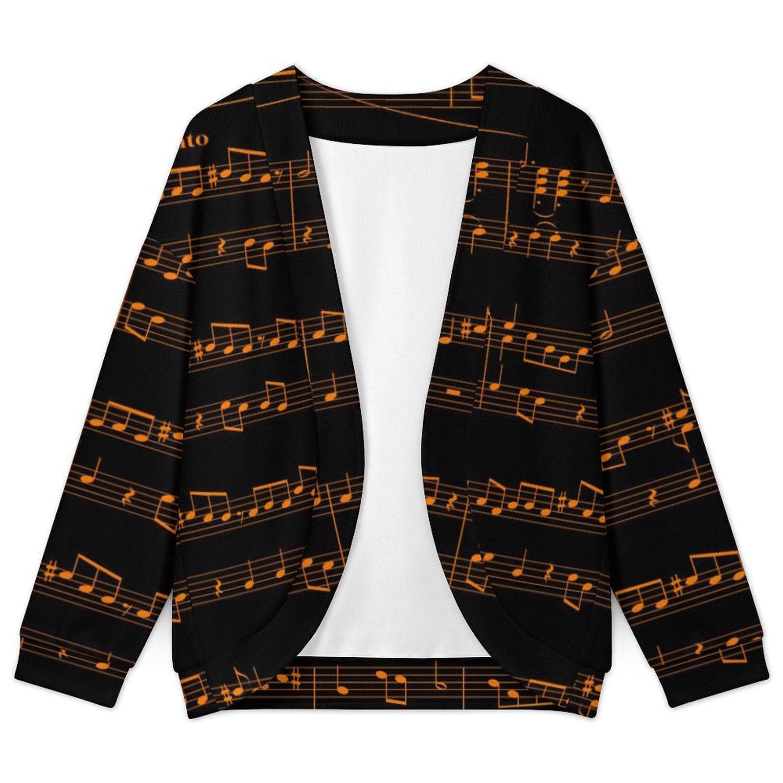 Music Pattern Women's Drop Shoulder Cardigan