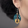 Guitar Print Wooden Dangle Earrings