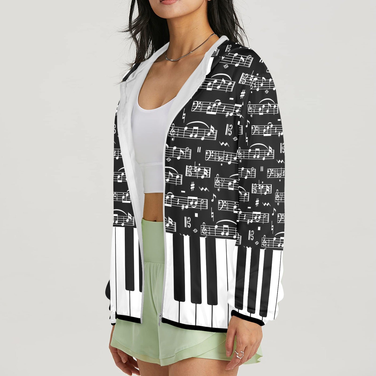 Love Music & Piano Women's Windbreaker