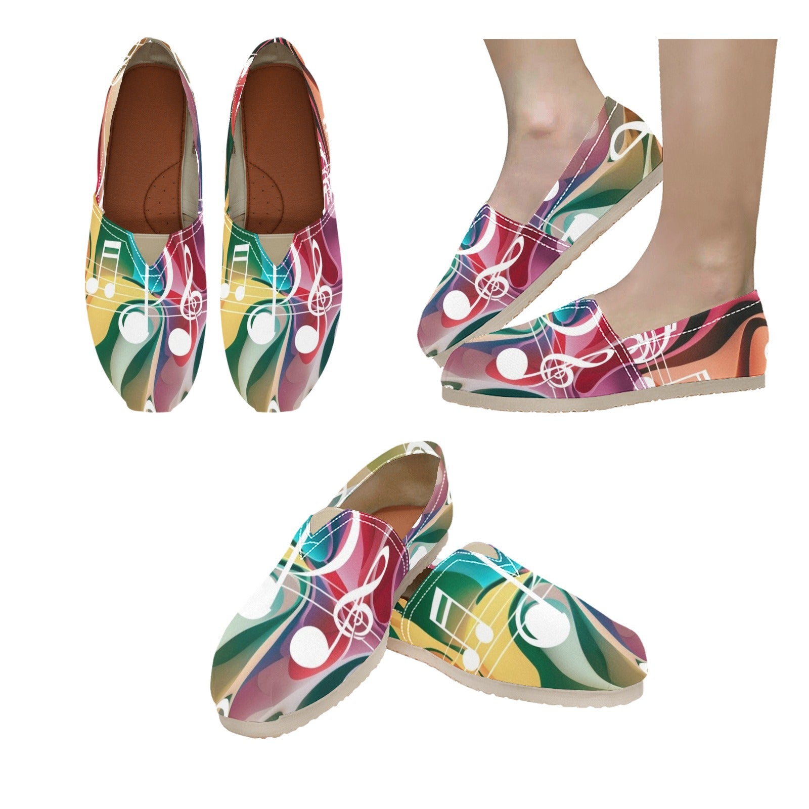 Vivid Music Women's Canvas Slip-On Shoes