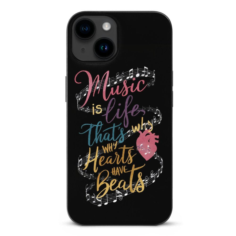 Music Is Life Quote Black iPhone Phone Case