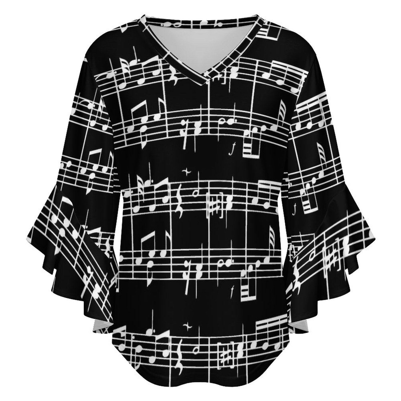 Elegant Music Women's Ruffled Sleeve Blouse