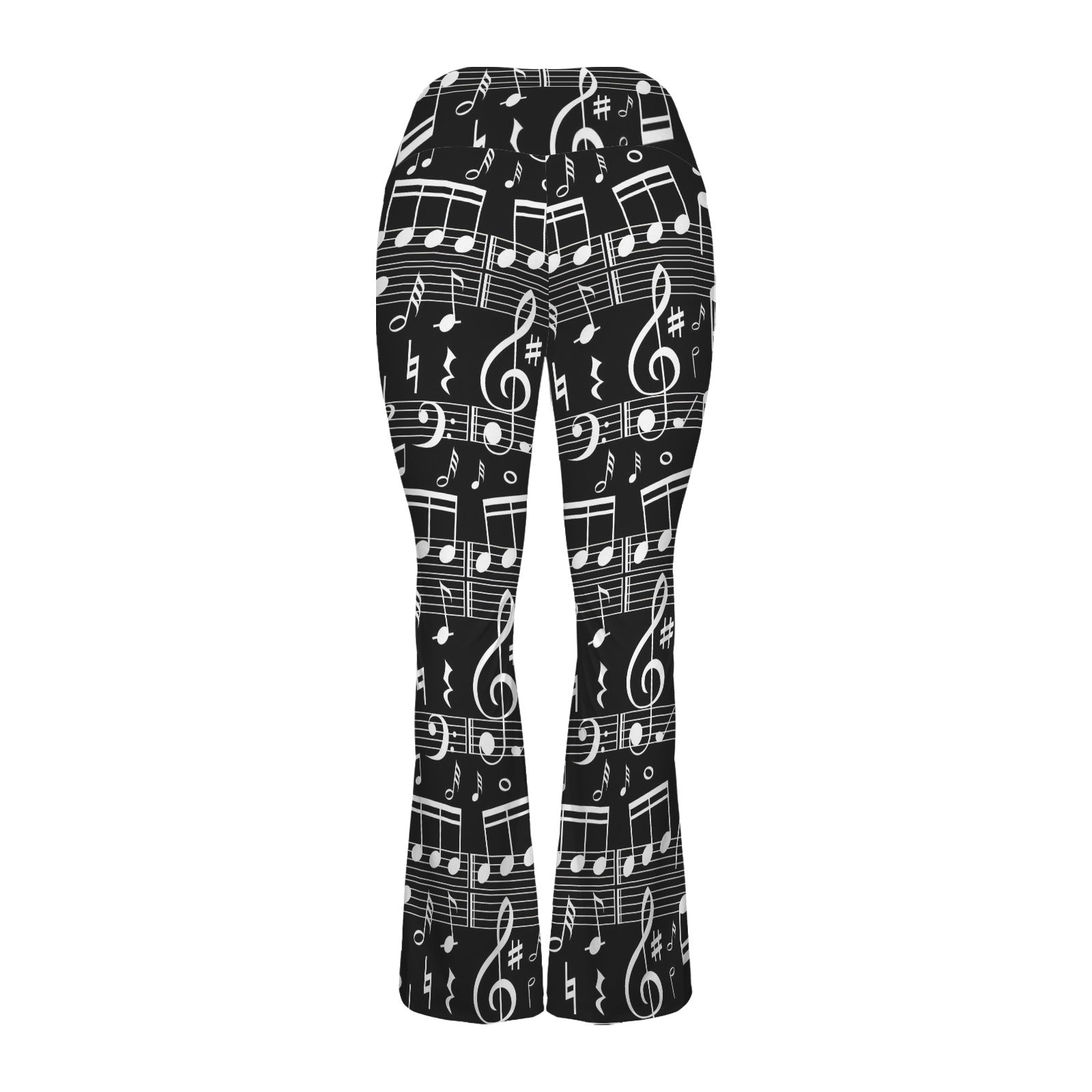 Music Scores Black Crossover High Waist Flare Leggings