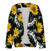 Piano & Sunflowers Women's Drop Shoulder Cardigan