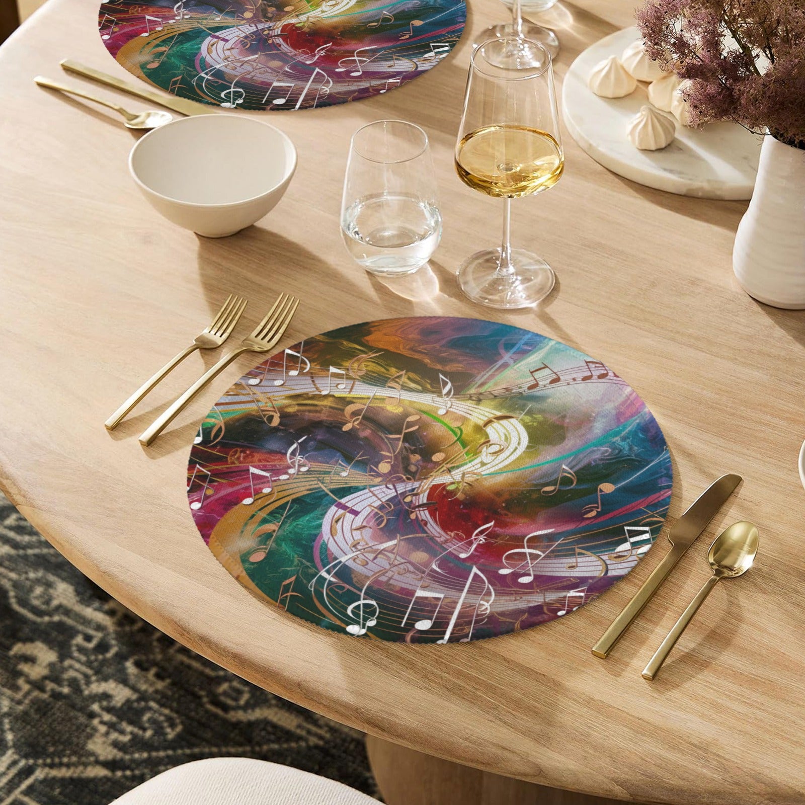 [USA Only] Artistic Music Round Placemat