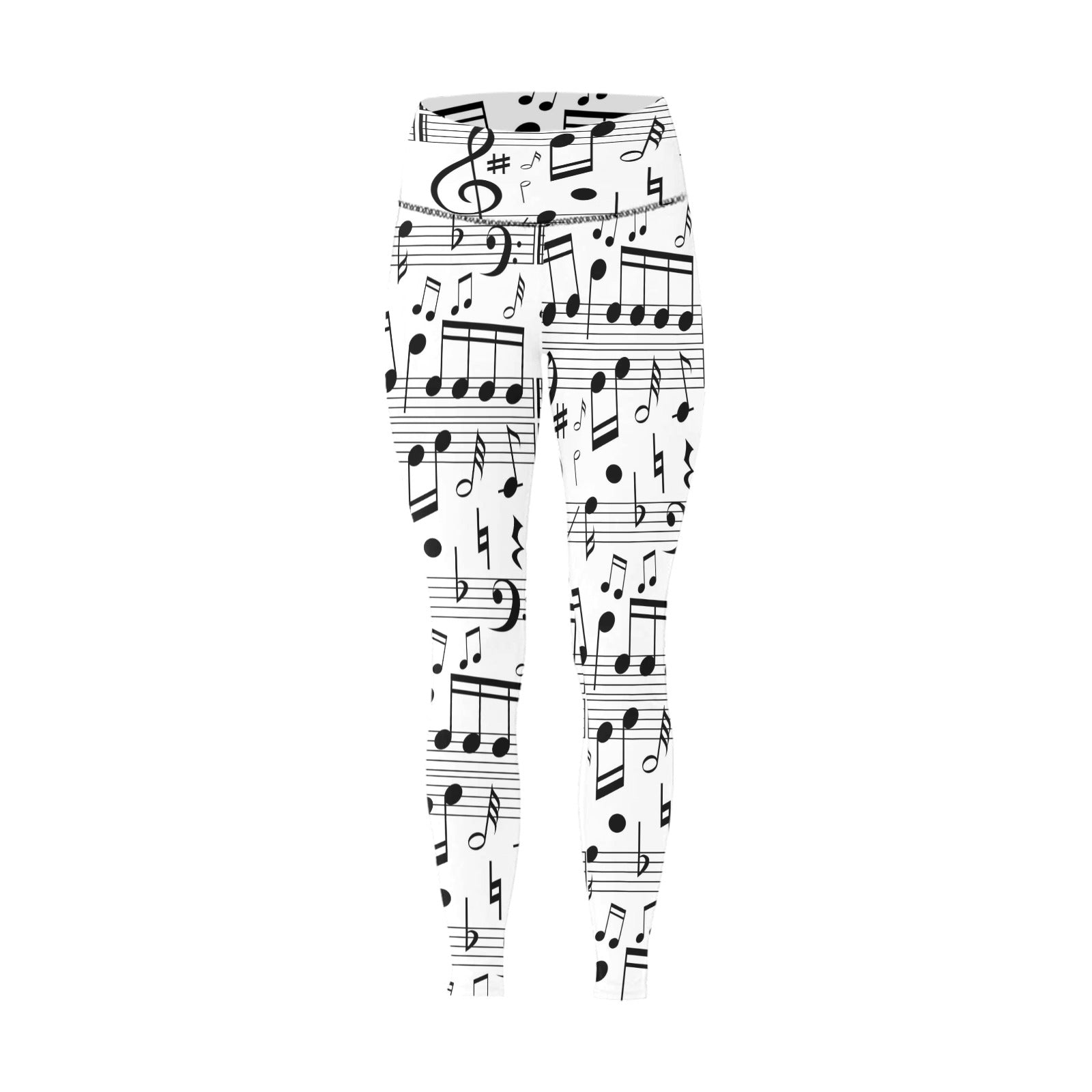Music Scores White Women's High-Waisted Leggings