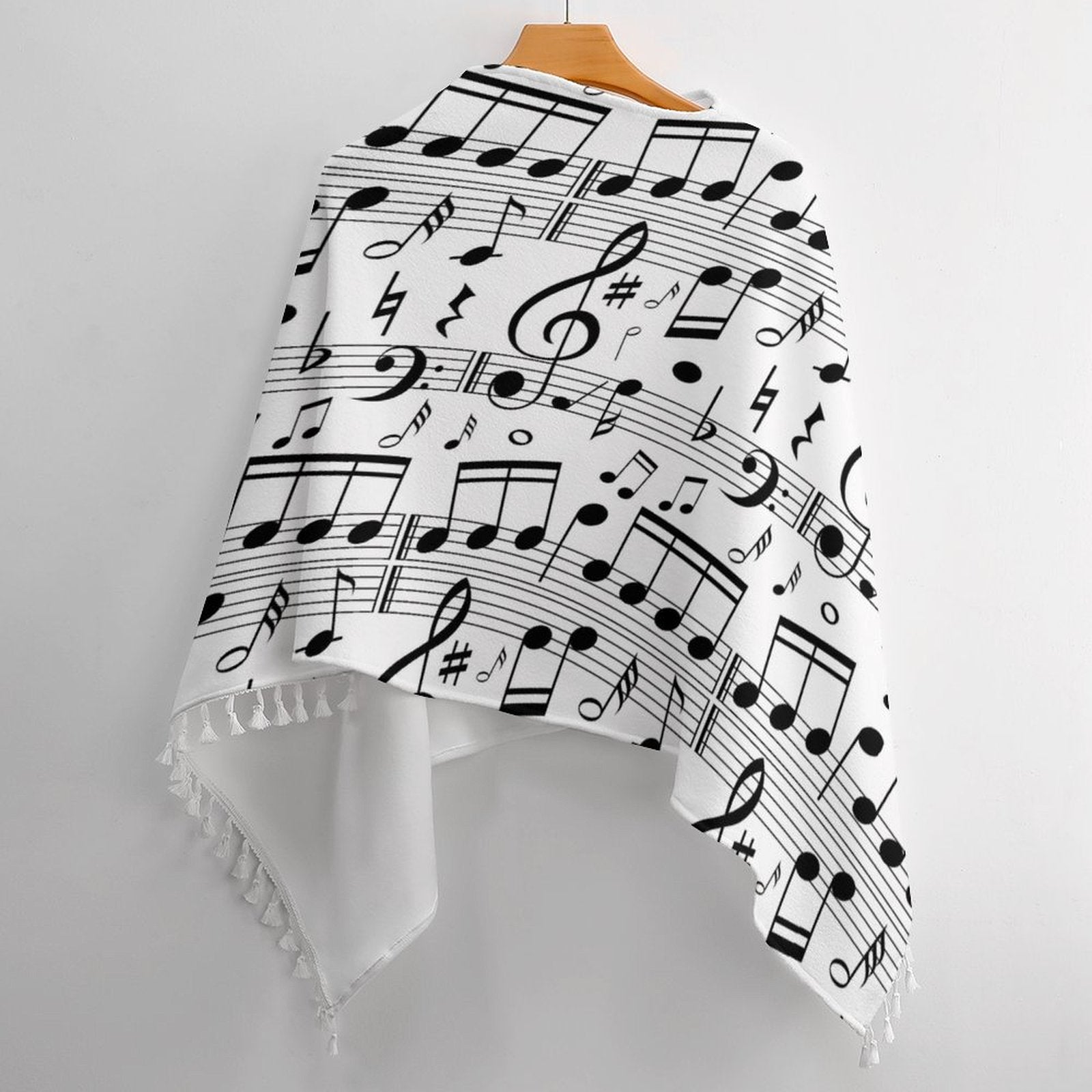 Music Notes Fringed Cape
