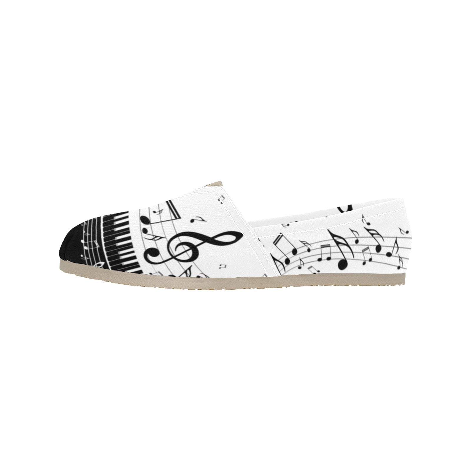 Minimalist Piano Women's Canvas Slip-On Shoes