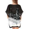 Musical Notes Piano Keys Women's Beach Cover Up