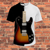 Music Guitar Button Neck T-shirt