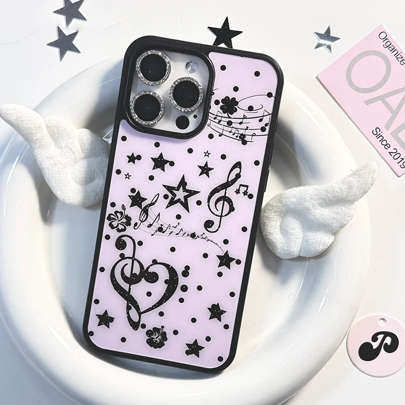 Pink/White Music Wave iPhone Phone Case