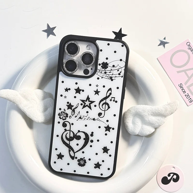Pink/White Music Wave iPhone Phone Case