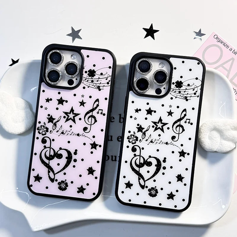 Pink/White Music Wave iPhone Phone Case