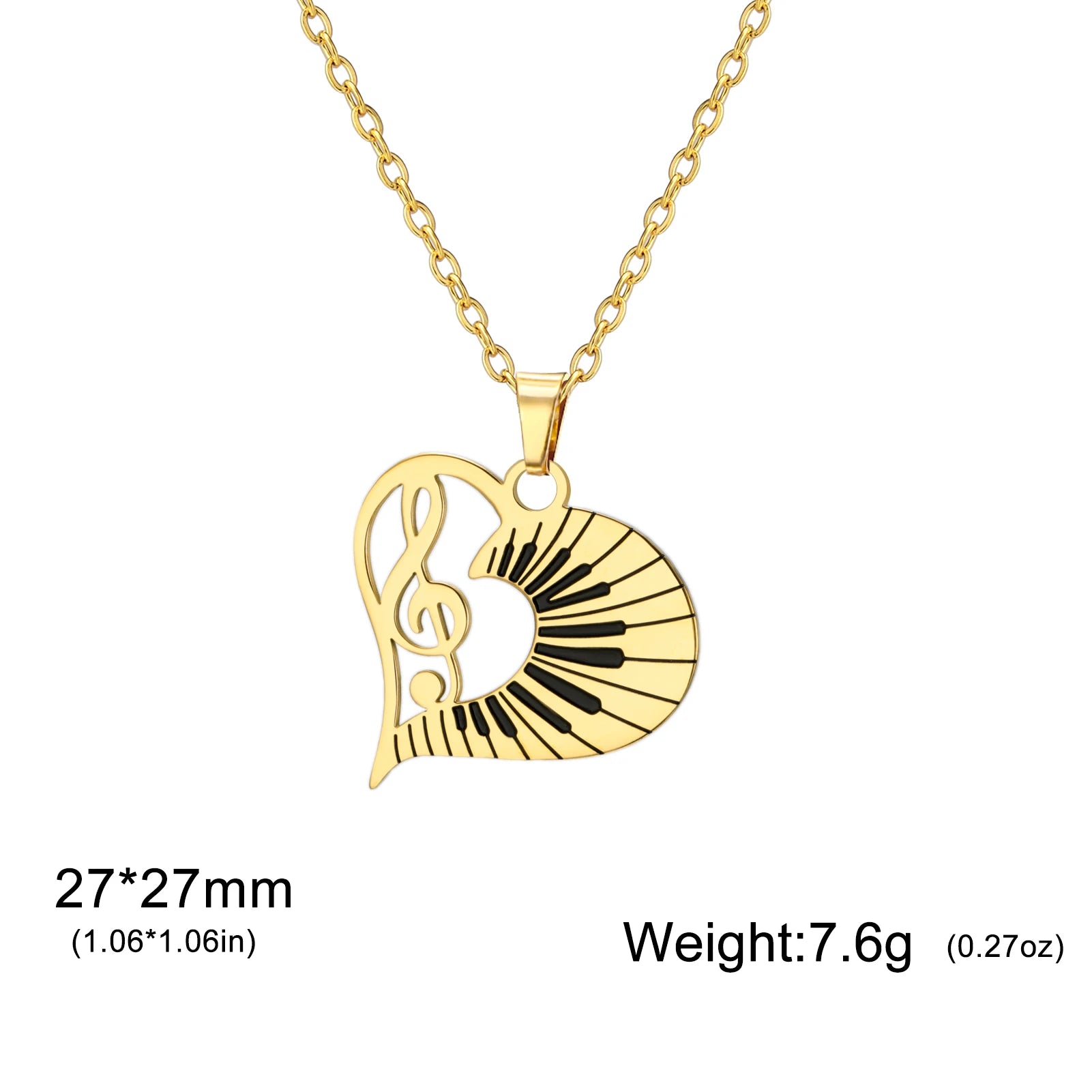Love Music Piano Keys Necklace