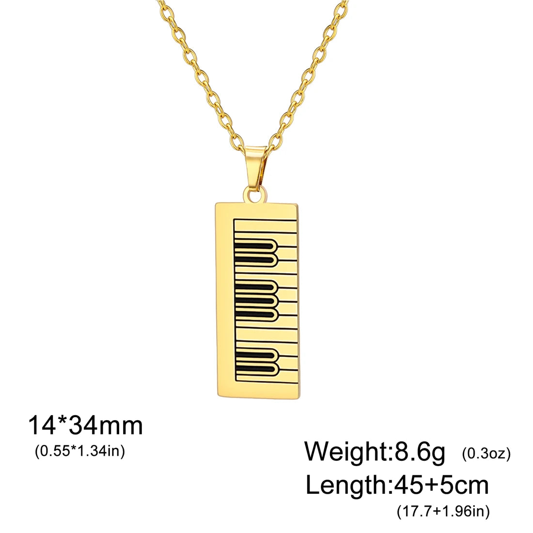 Long Piano Keyboard Necklace