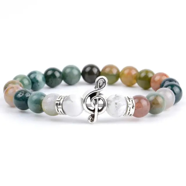 Boho Treble Clef Chakara Lava Bracelet