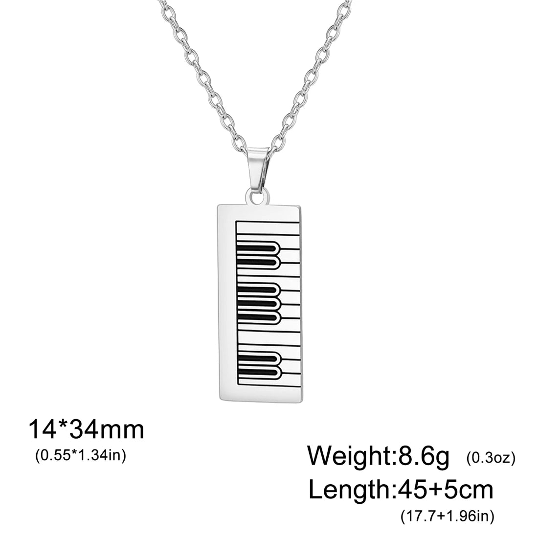 Long Piano Keyboard Necklace