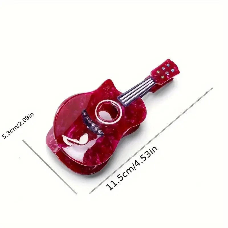 Cartoon Guitar Clip Hair Claw