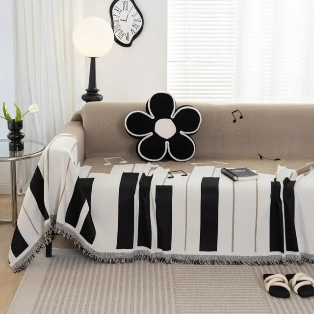 Music Piano Keys Sofa Cover Blanket