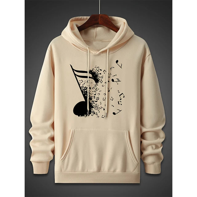 Music Note Pattern Hoodie
