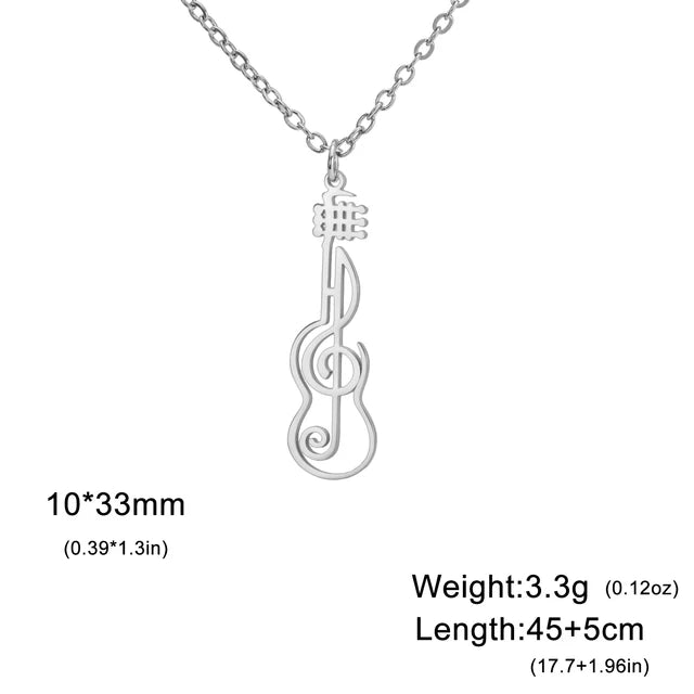 Violin/Guitar & Music Notes Necklace