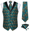 Men's Suit Vest Set (Necktie Handkerchief Cufflinks Waistcoat)