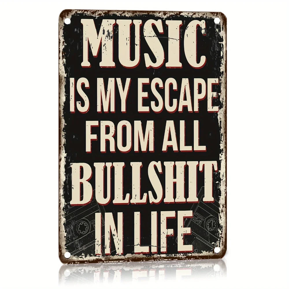 Vintage Music Quote Metal Wall Art