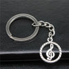 Music Treble Clef Round Keychain