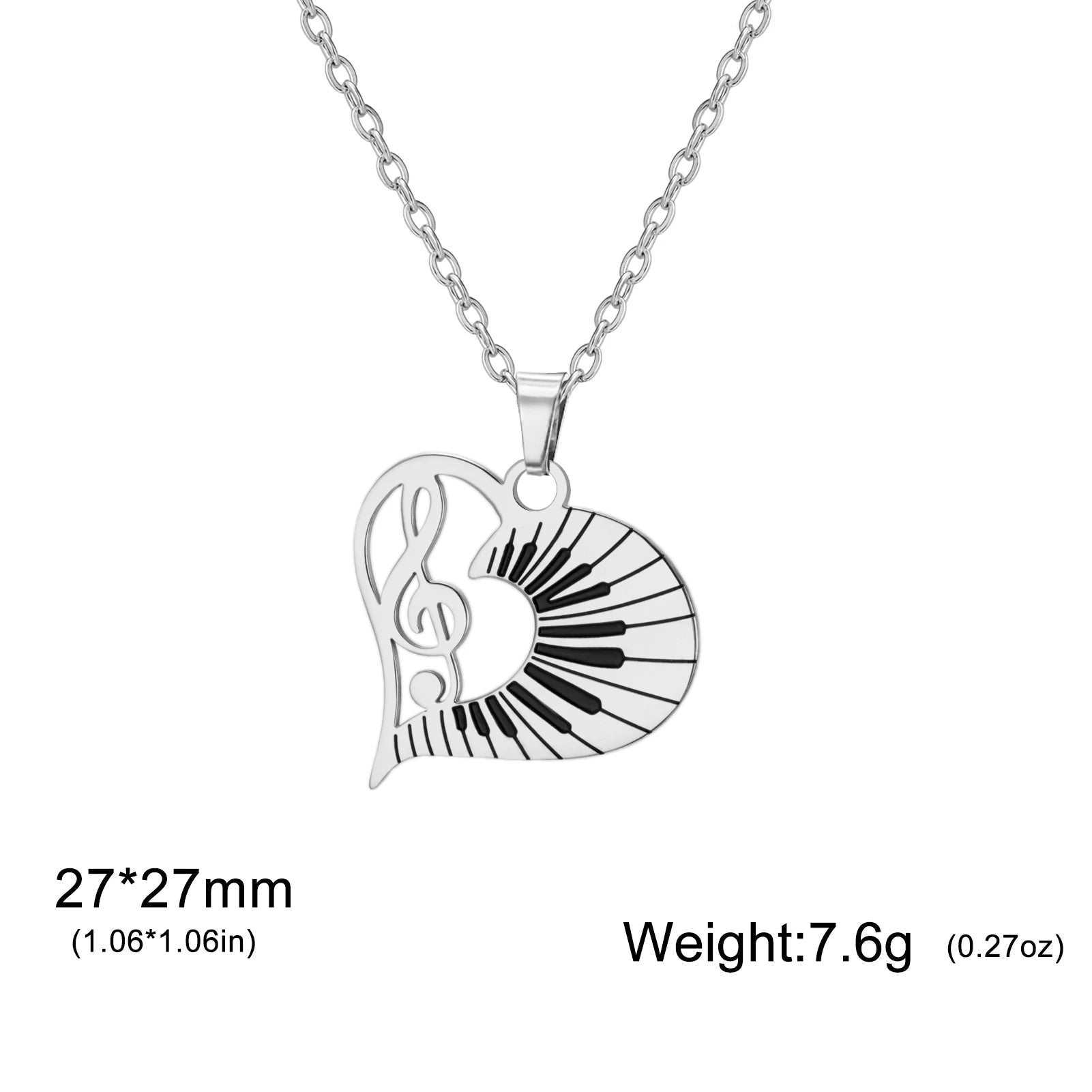 Love Music Piano Keys Necklace