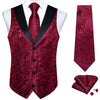 Men's Suit Vest Set (Necktie Handkerchief Cufflinks Waistcoat)